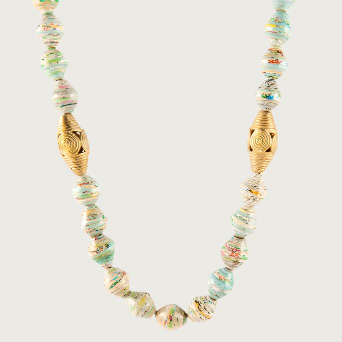 Scotland Map and Brass Rope Necklace