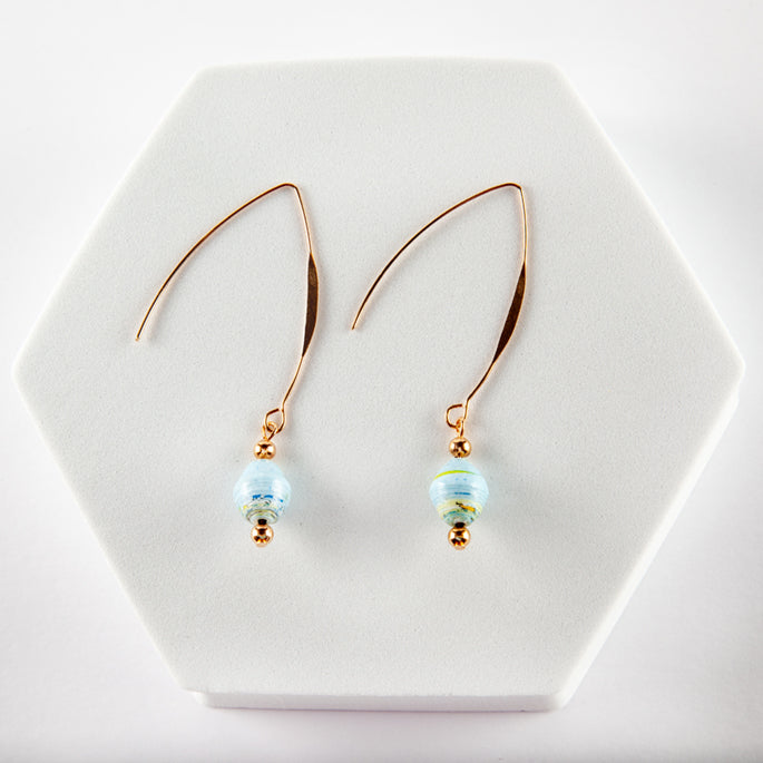 Scotland Map Wishbone Earrings, gold plated