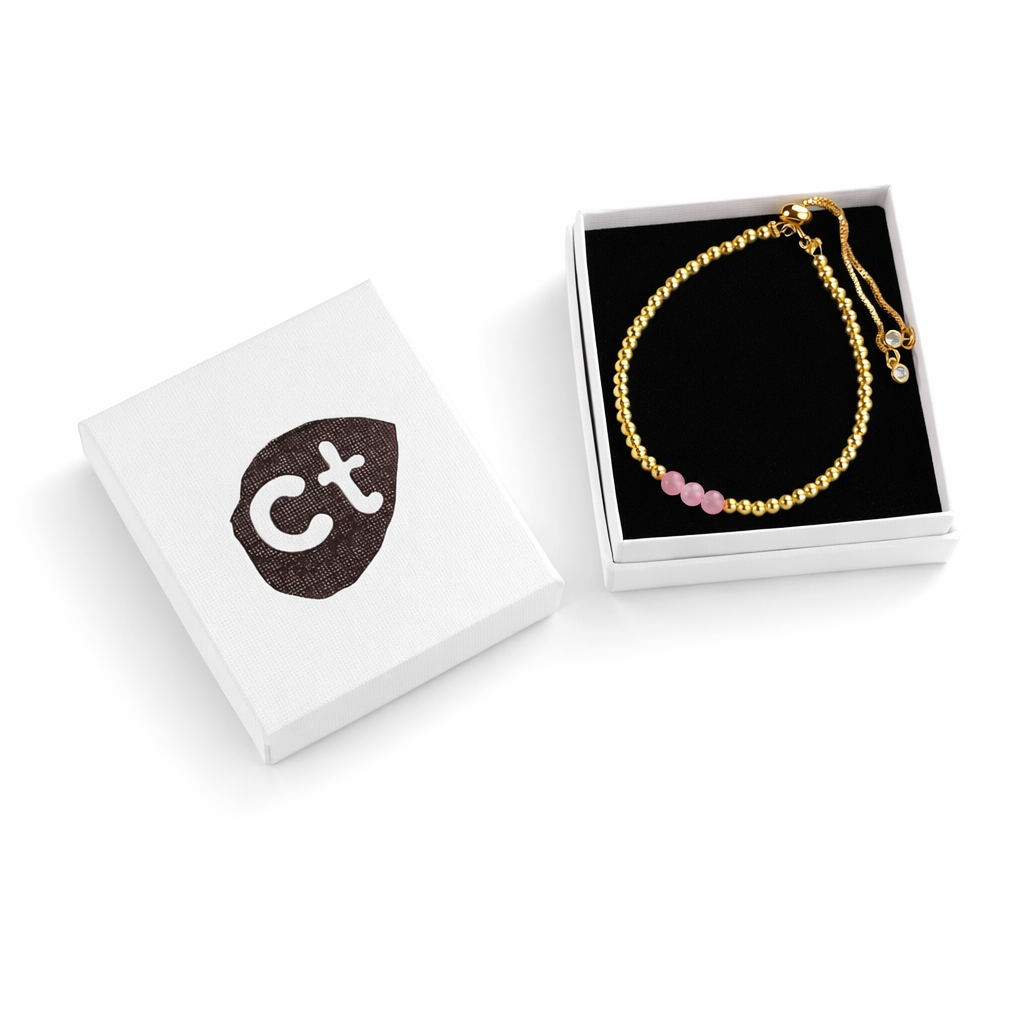 Rose Quartz Gold-Plated Slider Bracelet