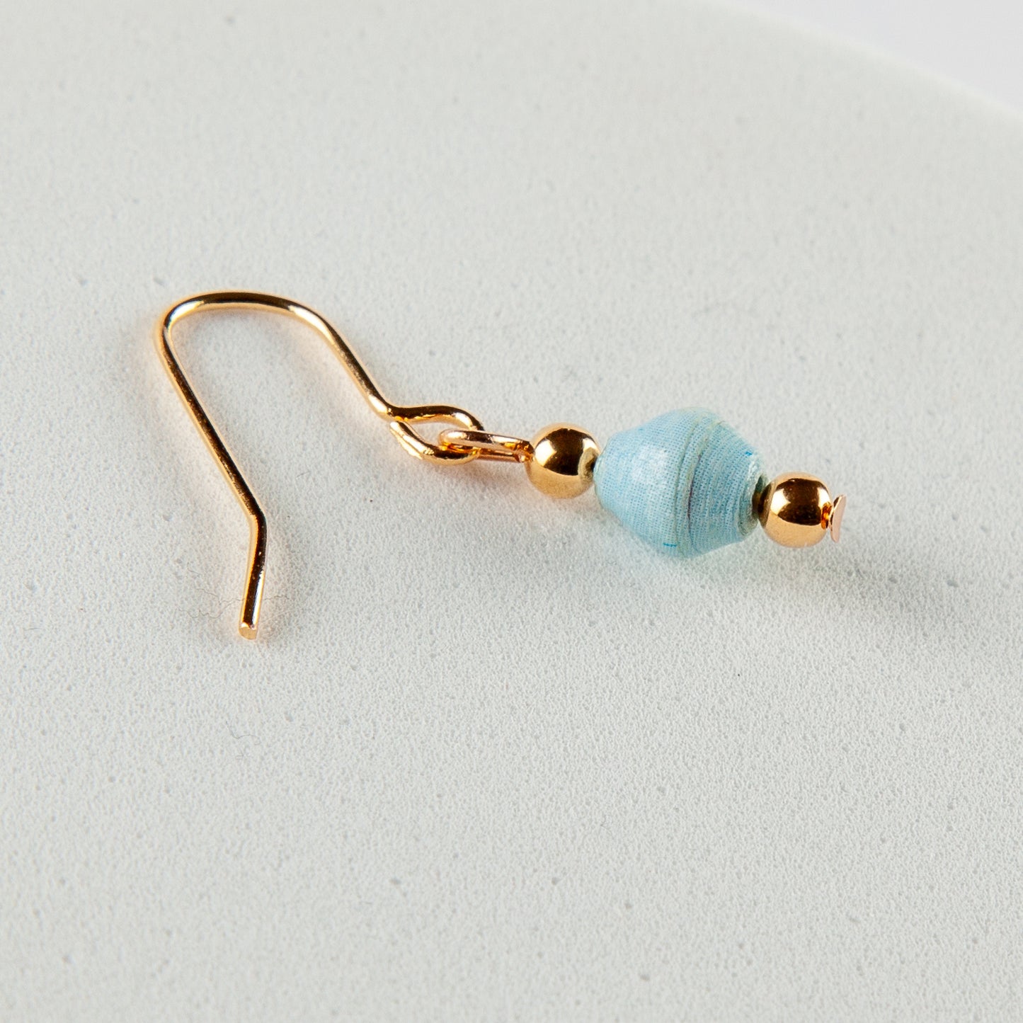 Scotland Map Earrings, small bead gold plated