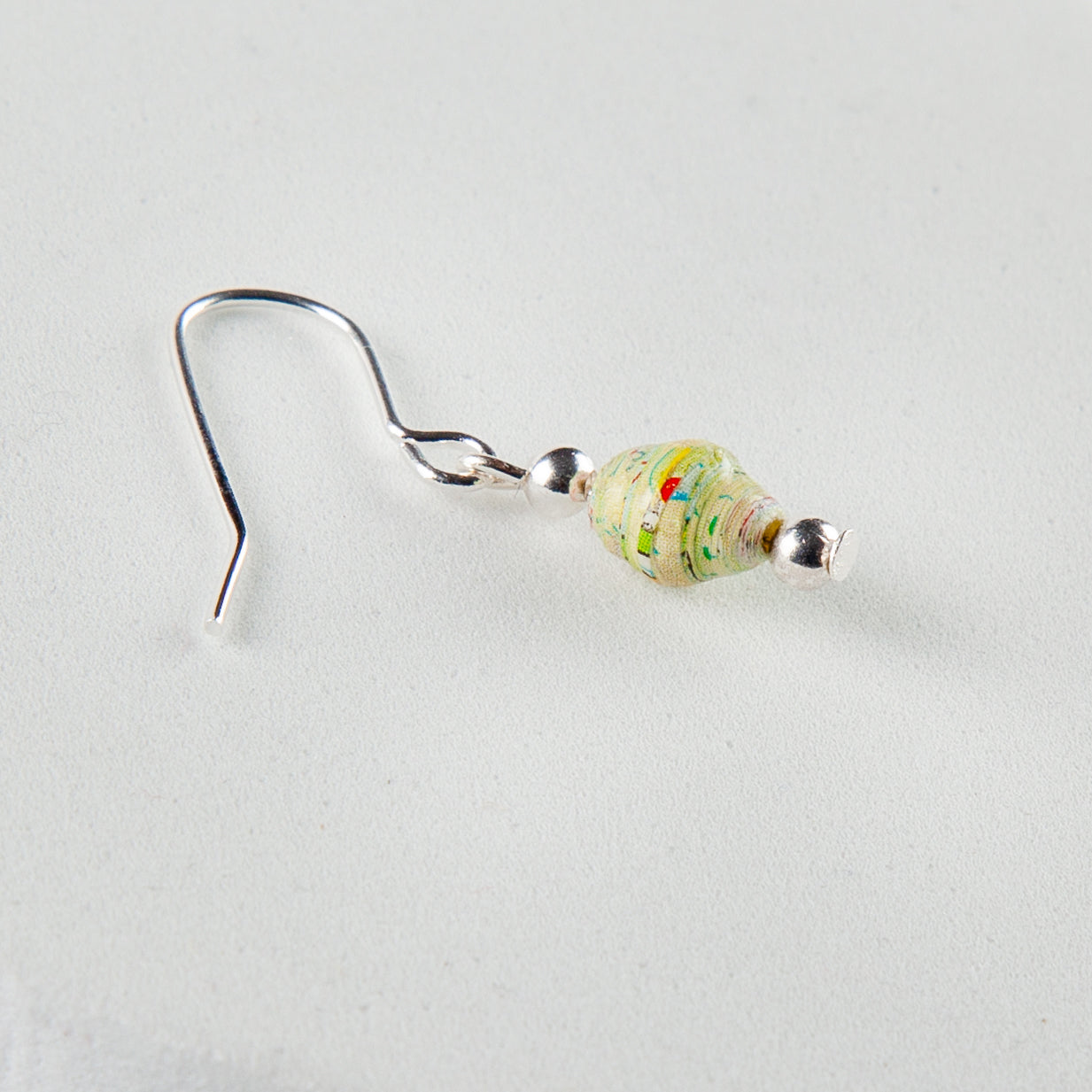 Scotland Map Earrings, small bead silver plated