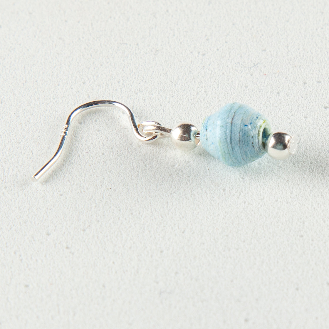 Scot Map Earrings, sterling silver - small bead