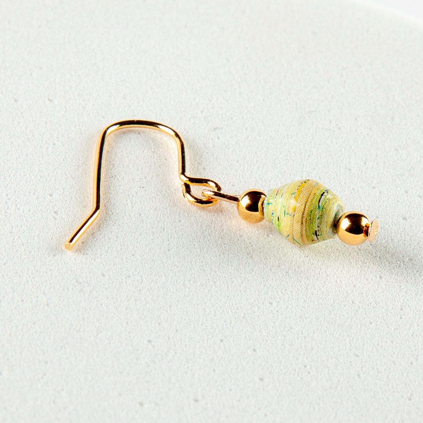 Scotland Map Earrings, small bead gold plated