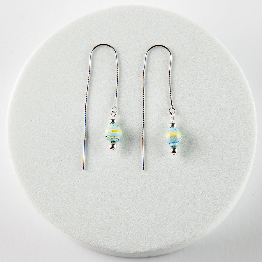 Scotland Map Chain Earrings, sterling silver
