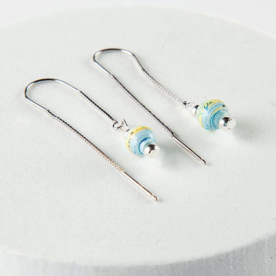 Scotland Map Chain Earrings, sterling silver