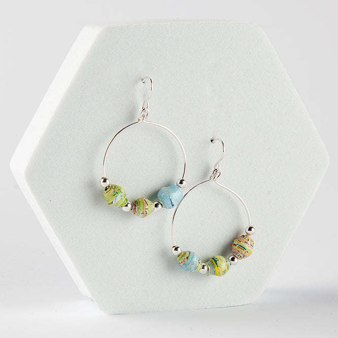 Scotland Map Hoops, sterling silver