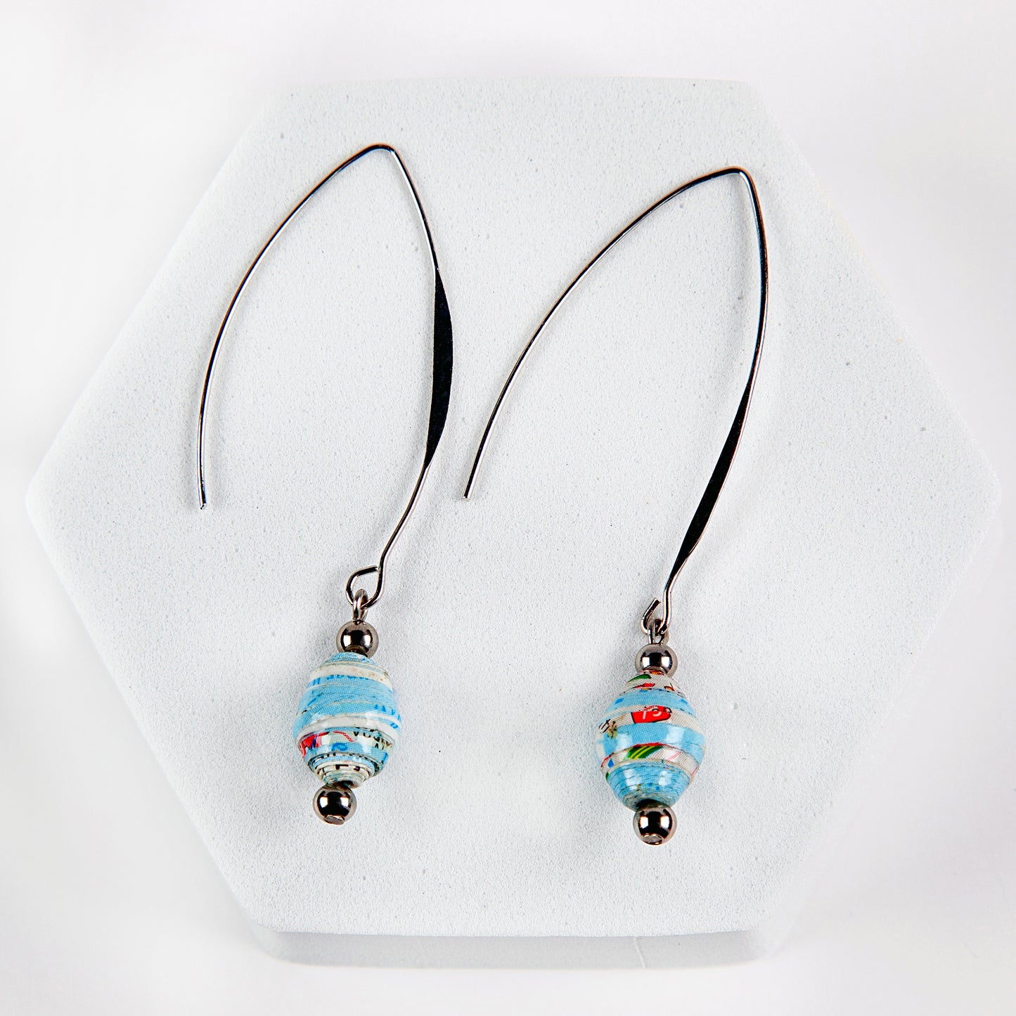 Scotland Map Wishbone Earrings, silver plated