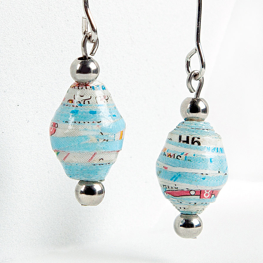 Scotland Map Wishbone Earrings, silver plated