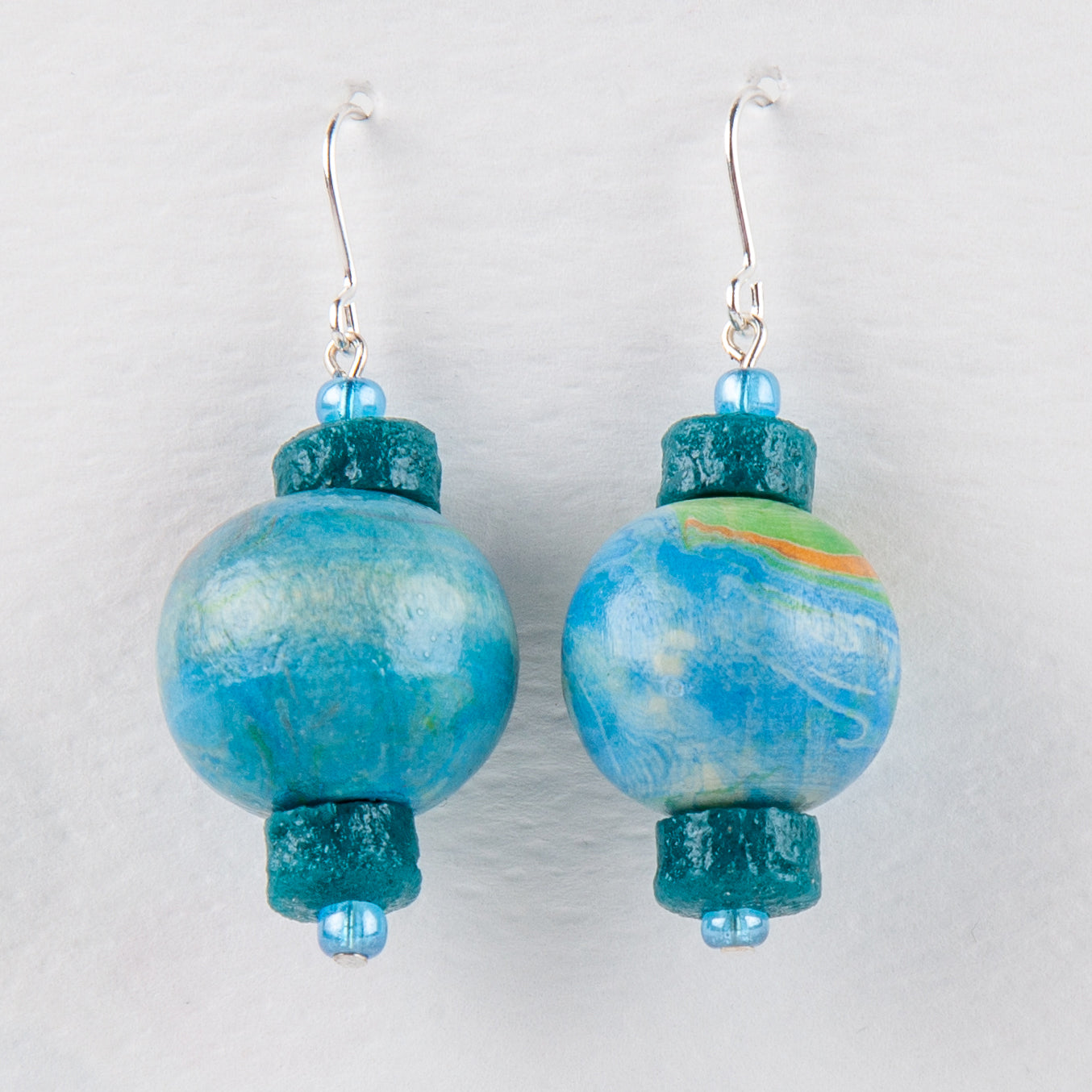 Hand Marbled Earrings