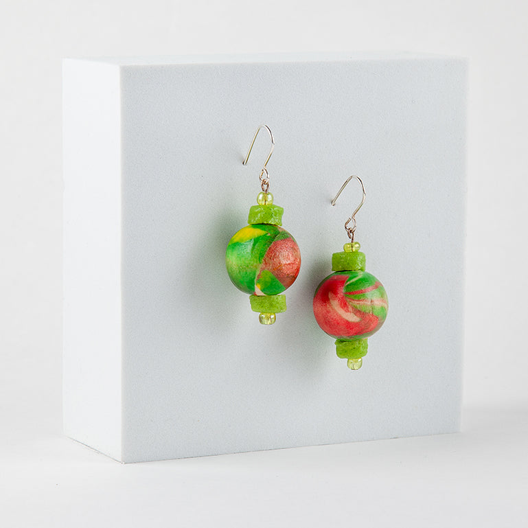 Hand Marbled Earrings