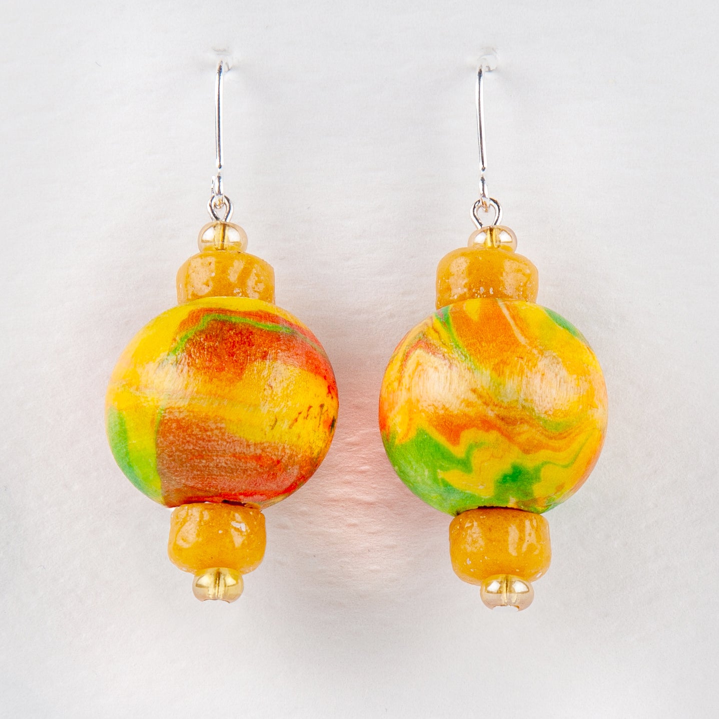 Hand Marbled Earrings