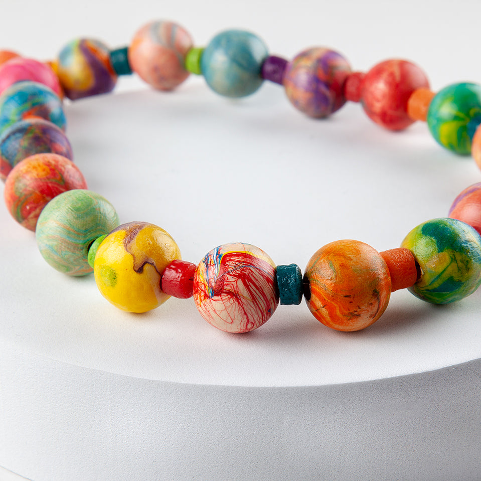 Hand Marbled Necklace