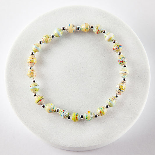 Scotland Map Bracelet, small bead sterling silver