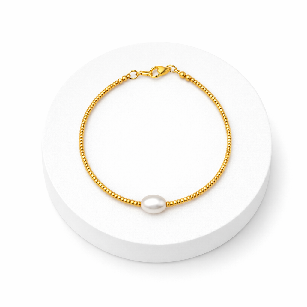 Pearl Gold-plated Seed Bead Bracelet