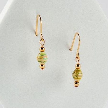 Scotland Map Earrings, small beads gold-plated