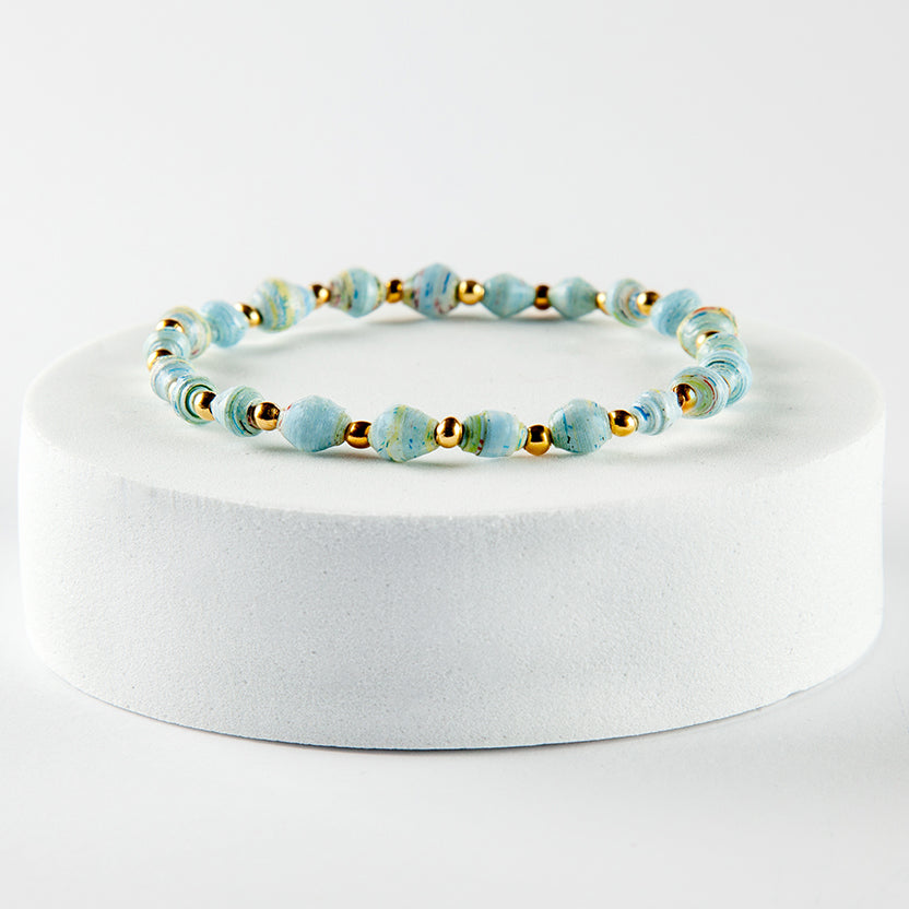 Scotland Map Bracelet, small bead gold