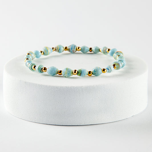 Scotland Map Bracelet, small bead gold